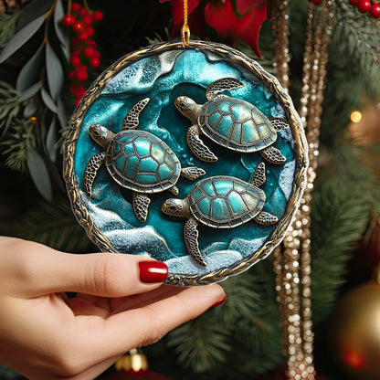 Shineful 2D Acrylic Ornament Tranquil Tides Sea Turtle Trio