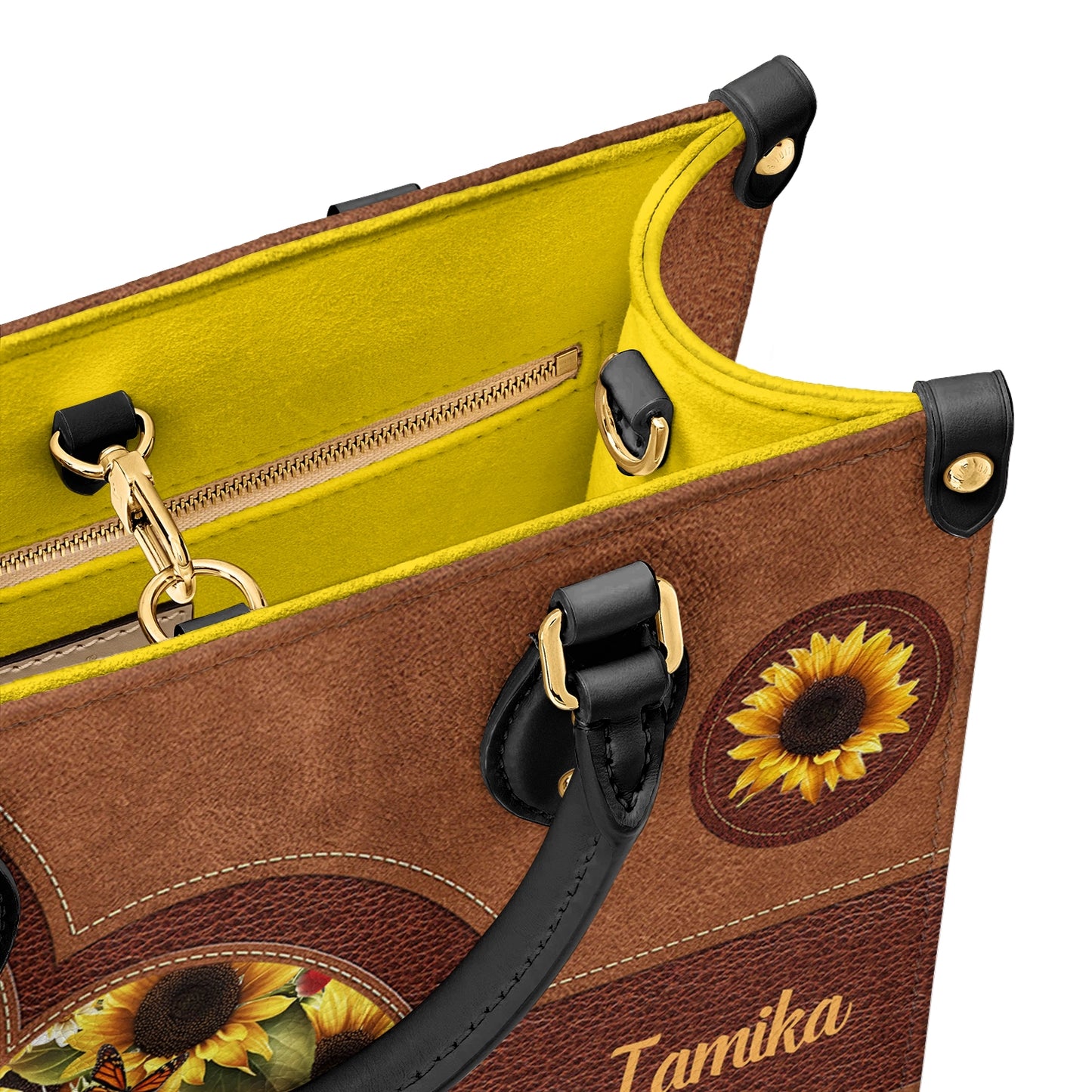 Shineful Leather Bag Personalized Lovely Sunflower