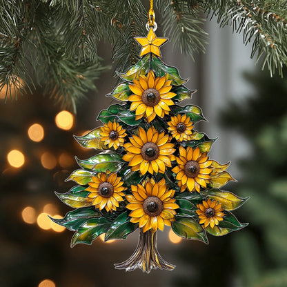 Shineful 2D Acrylic Ornament Sunflower Christmas Tree