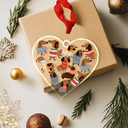 Glänzendes Dekorationsornament „Cuteness Overload“ Dackel 