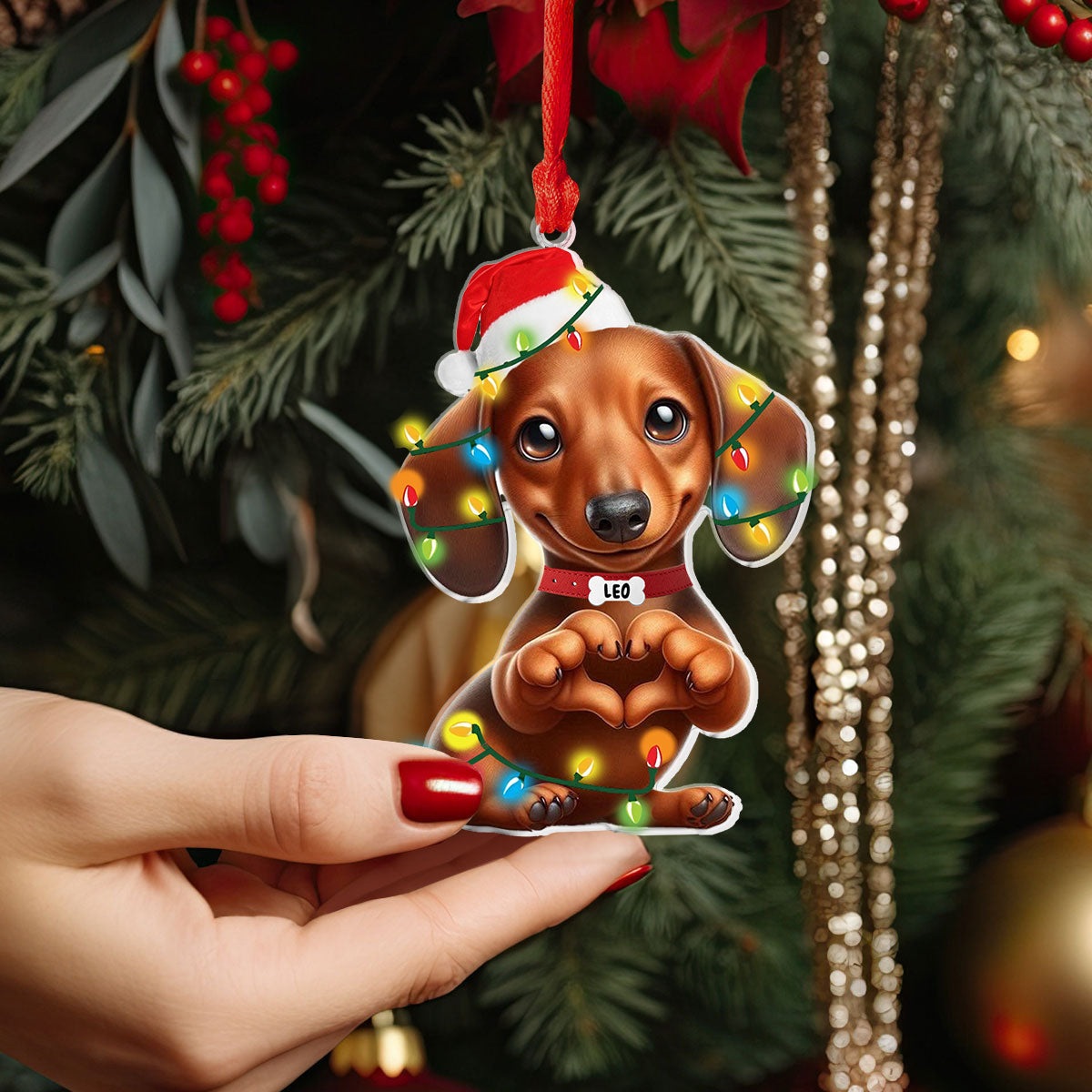 Shineful Personalized 2D Acrylic Ornament Dachshund Holiday Cheer