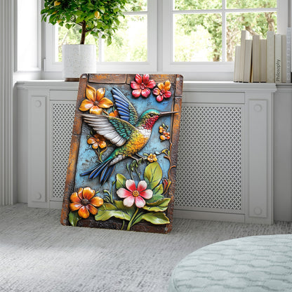 Shineful 2D Metal Sign Charming Hummingbird