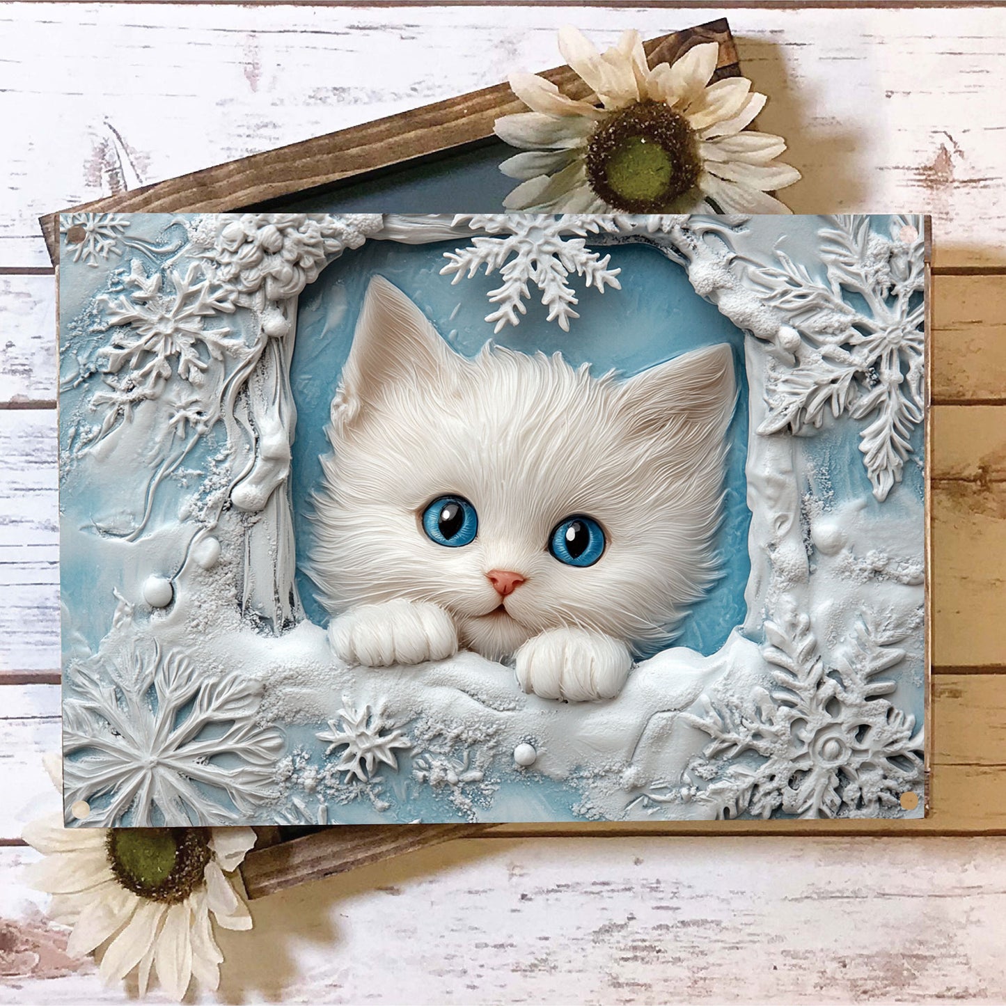 Shineful 2D Metal Sign Frosted Feline