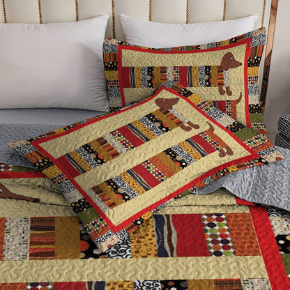 Shineful All Season Quilt 3-Piece Set Dachshund Fun