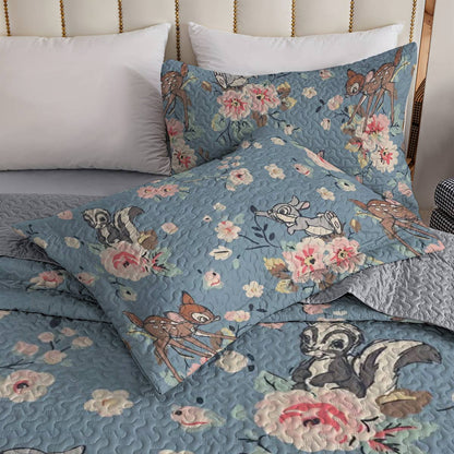 Shineful All Season Quilt 3-Piece Set Bambi Blue