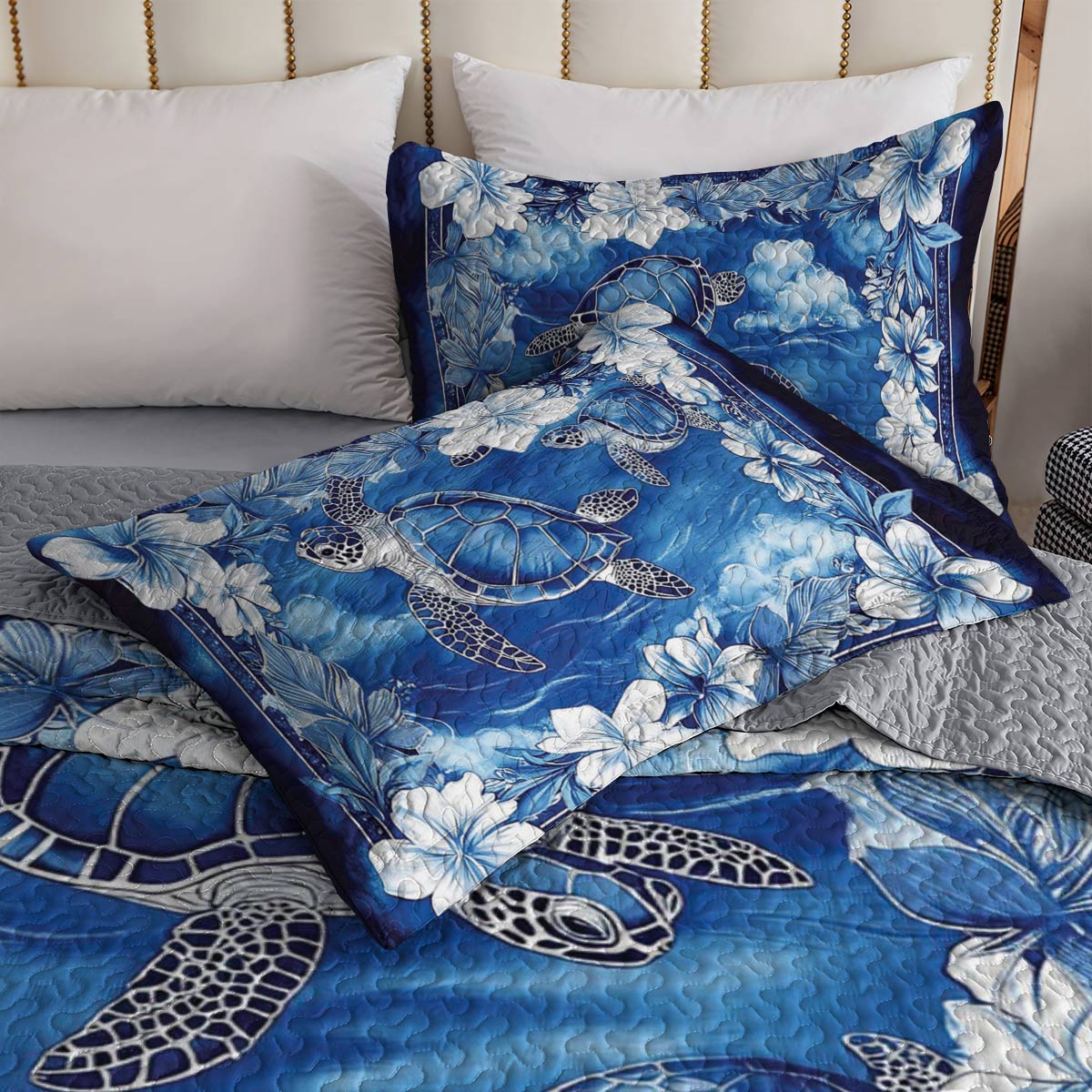 Shineful All Season Quilt 3-Piece Set Sea Turtle Paradise