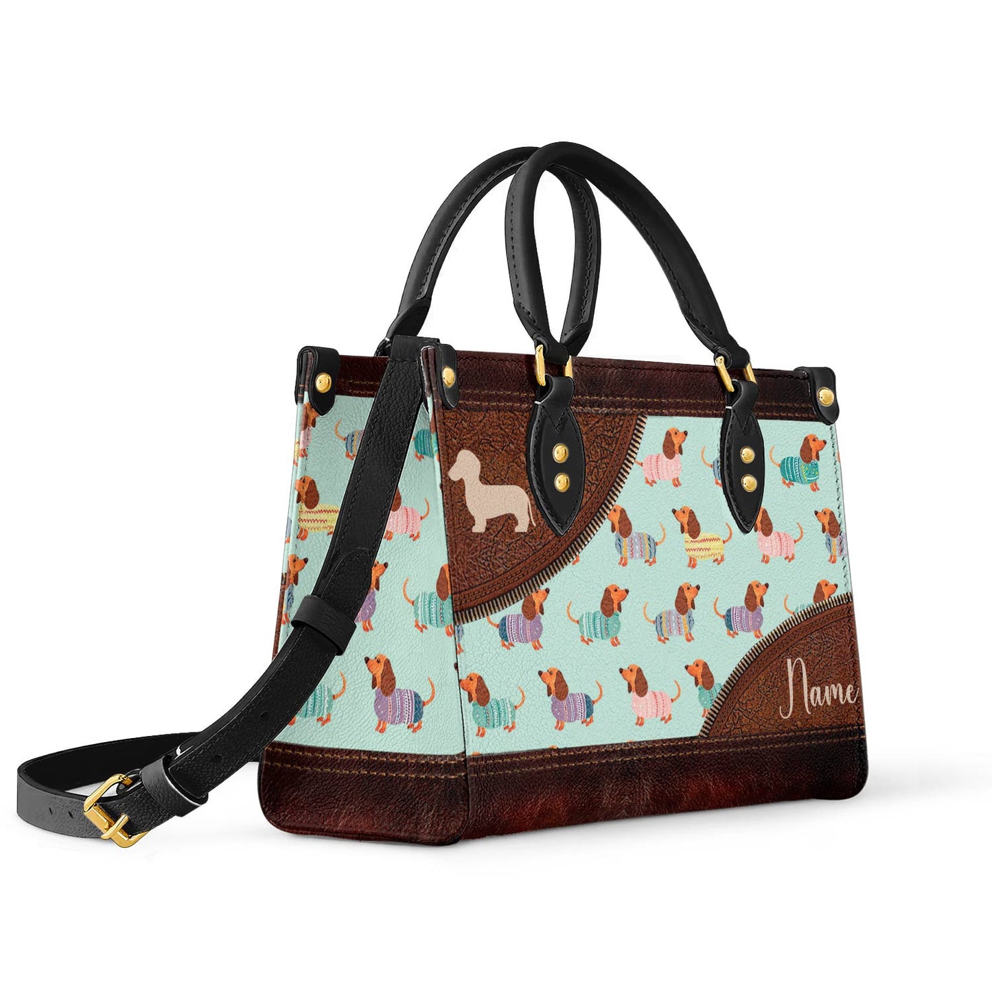 Shineful Leather Bag Dog Personalized Leather Bag Shineful Dachshund Mom