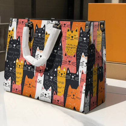 Shineful Leather Bag Funny Cats