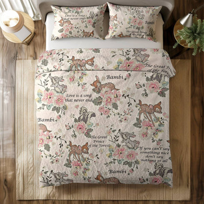 Shineful All Season Quilt 3-Piece Set Love Bambi