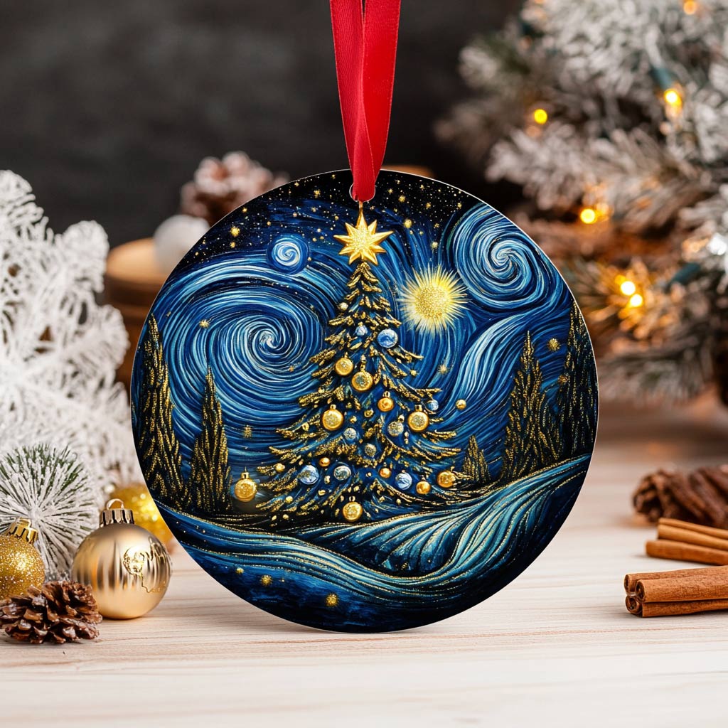 Glänzendes 2D Acrylornament Cosmic Christmas