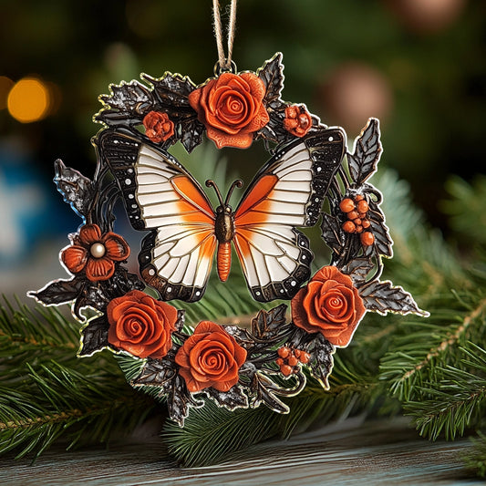 Shineful 2D Acrylic Ornament Rose Bloom Butterfly