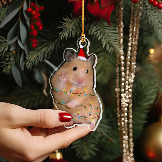 Shineful 2D Acrylic Ornament - Hamster Holiday Hype