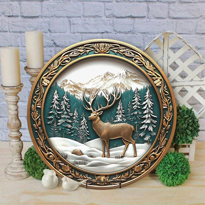 Shineful 2D Wooden Plaque, Hanging Decor, Door Sign Winter Majesty