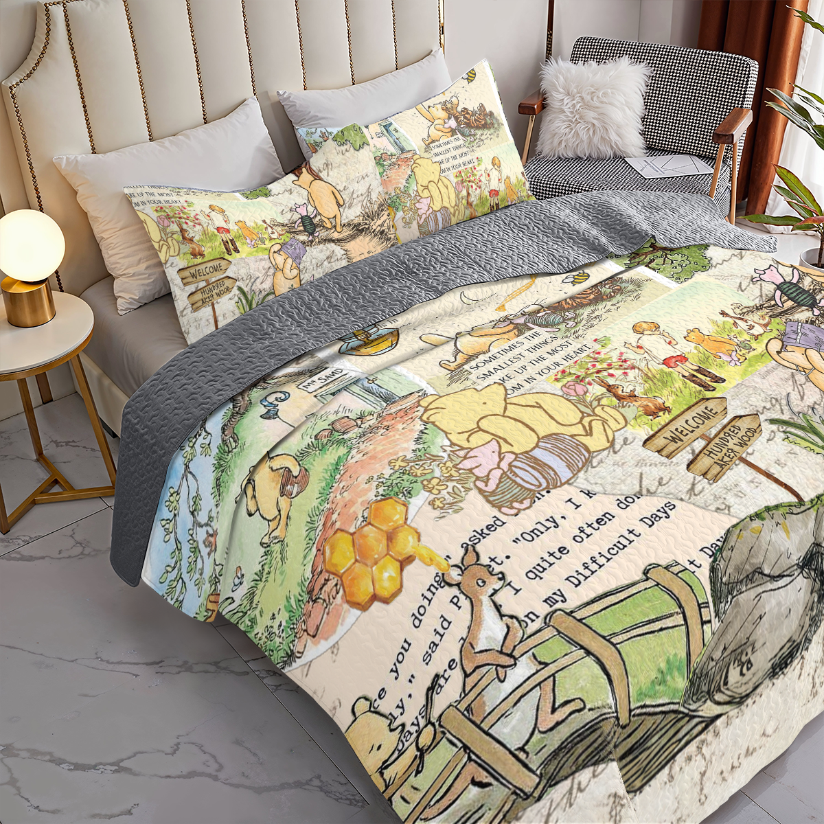 Shineful All Season Quilt 3-Piece Set Pooh Forest Dreams