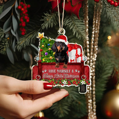 Shineful 2D Acrylic Ornament Merry Dachshund