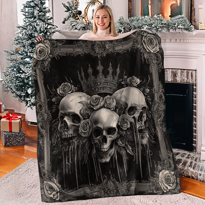 Shineful Fleece Blanket Eternal Crown Skull