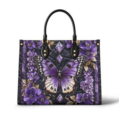 Shineful Leather Bag Purple Whimsy Blossom