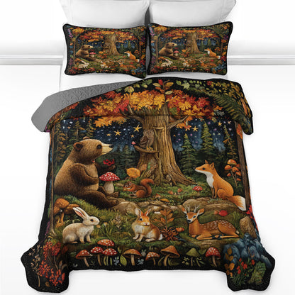 Shineful All Season Quilt 3-Piece Set Animal Gathering