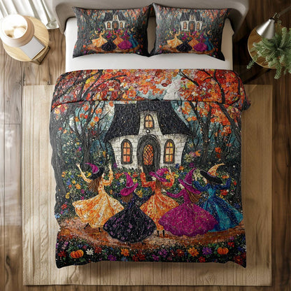 Shineful All Season Quilt 3-Piece Set Dancing Witches