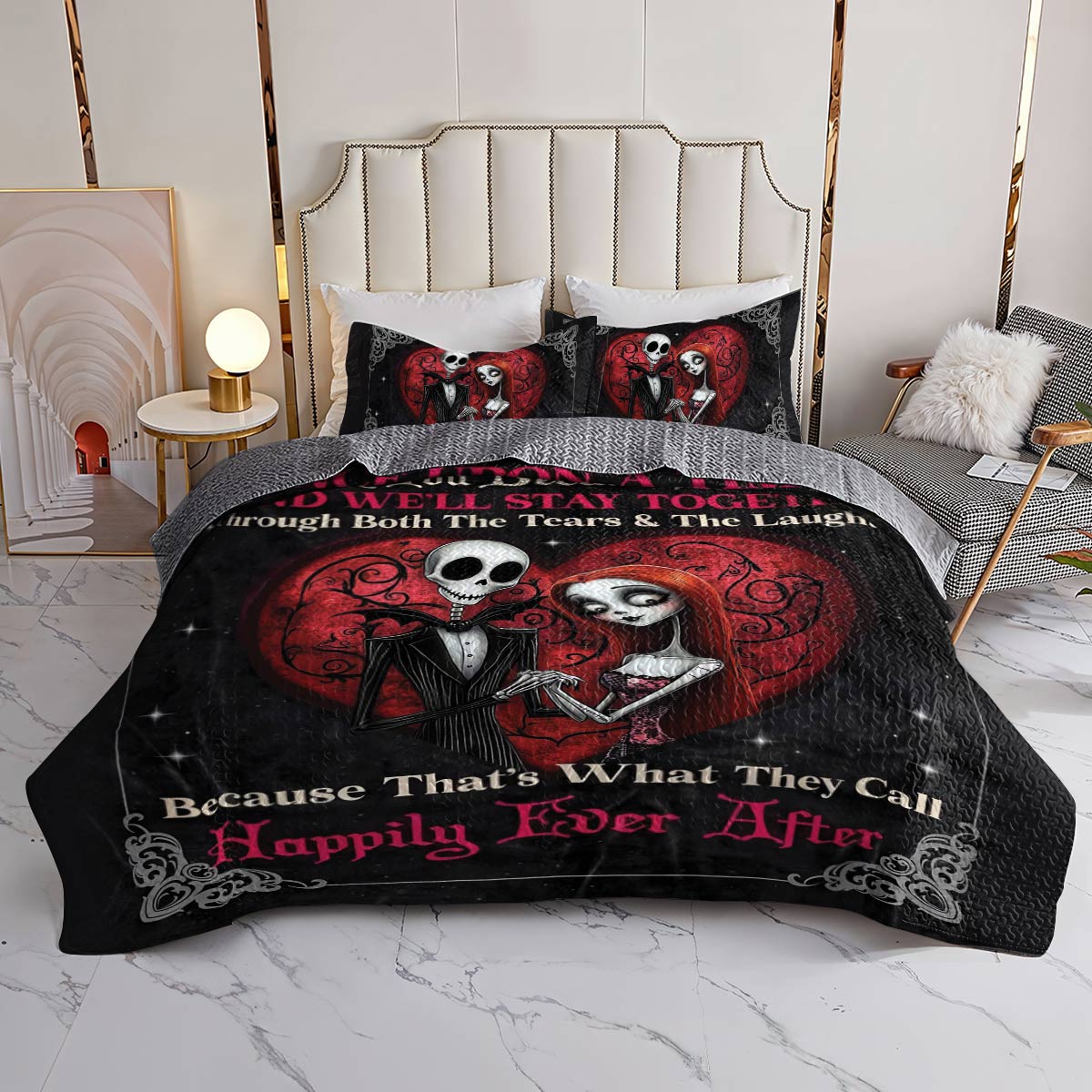 Shineful All Season Quilt 3-Piece Set Spooky Sweethearts