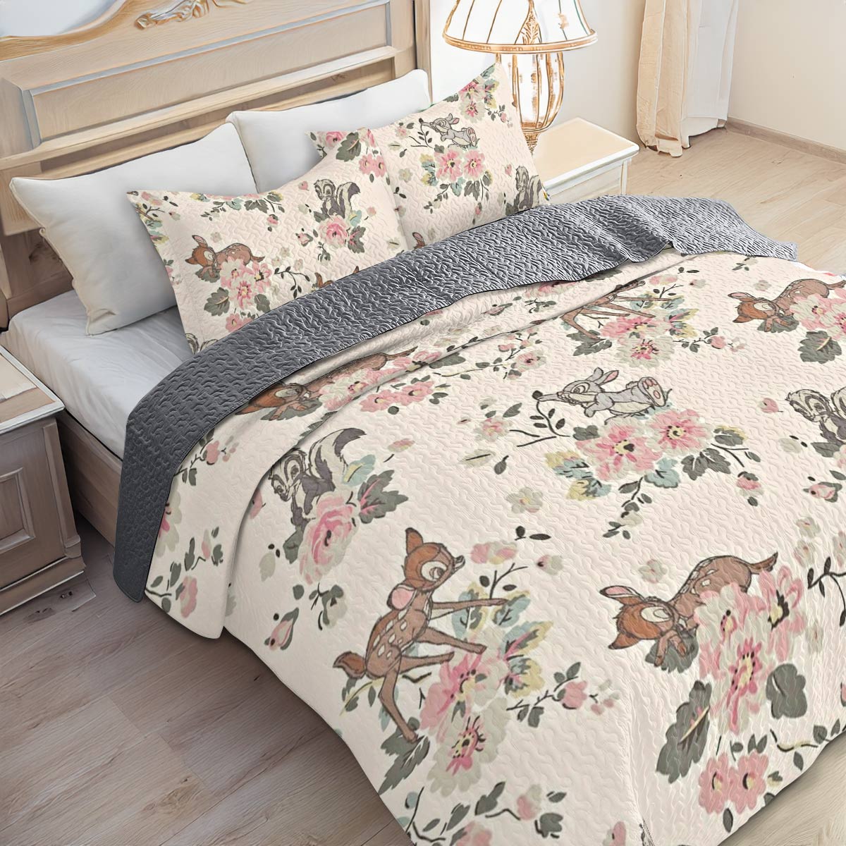 Shineful All Season Quilt 3-Piece Set Floral Bambi