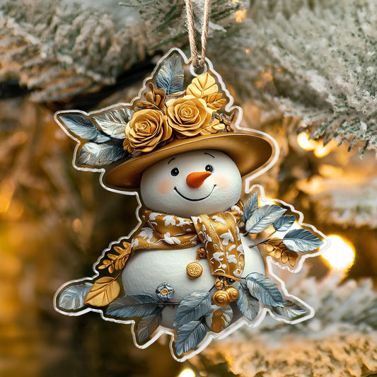 Shineful Acrylic Ornament Golden Glow Snowman