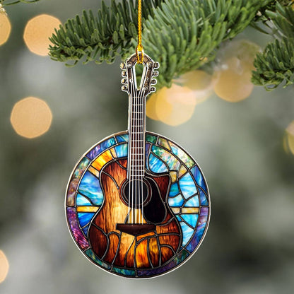 Shineful 2D Acrylic Ornament Stained Glass Guitar