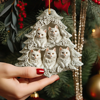 Shineful 2D Acrylic Ornament Winter Wonderland Cat Tree