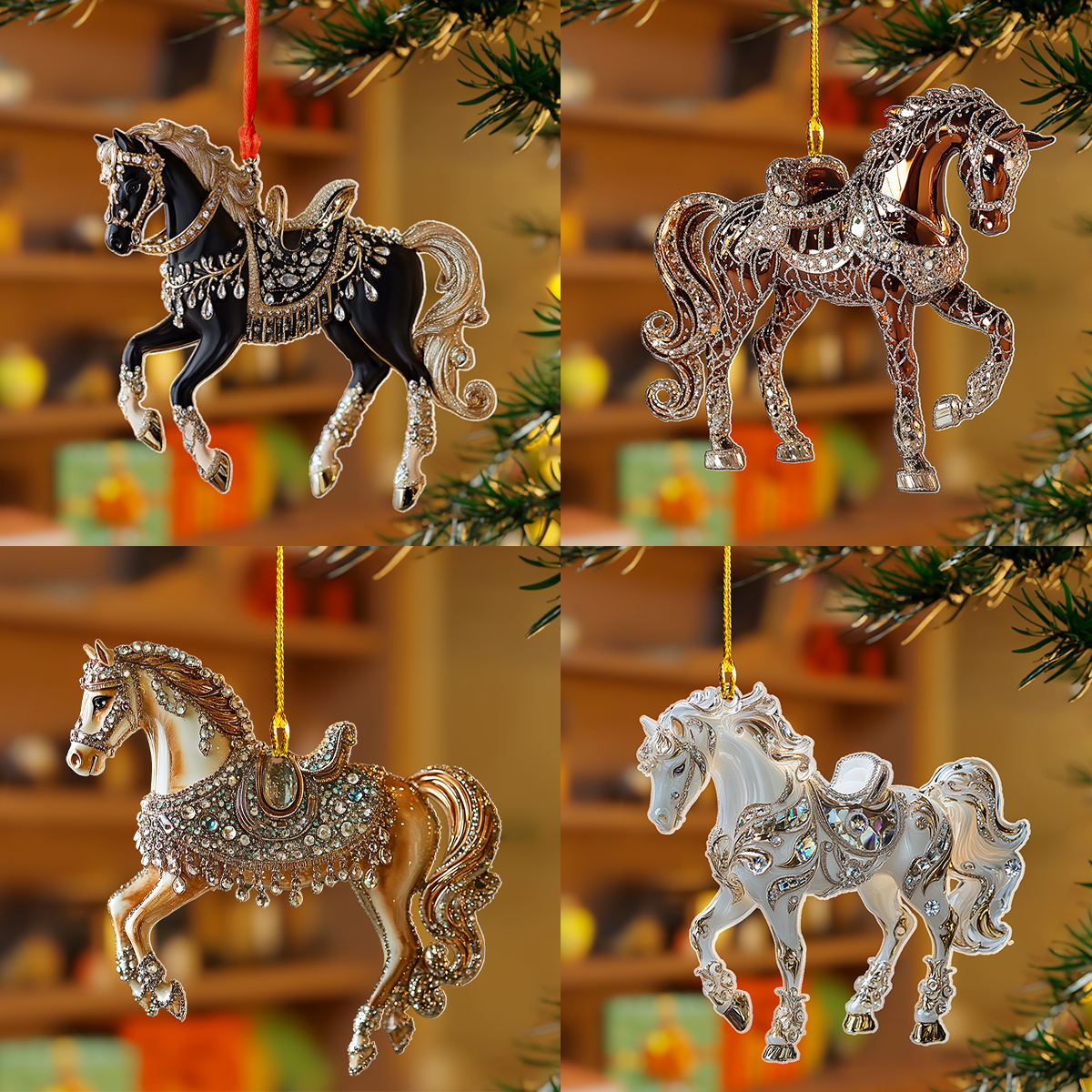 Shineful 2D Acrylic Ornament - The Sparkling Horse Quartet