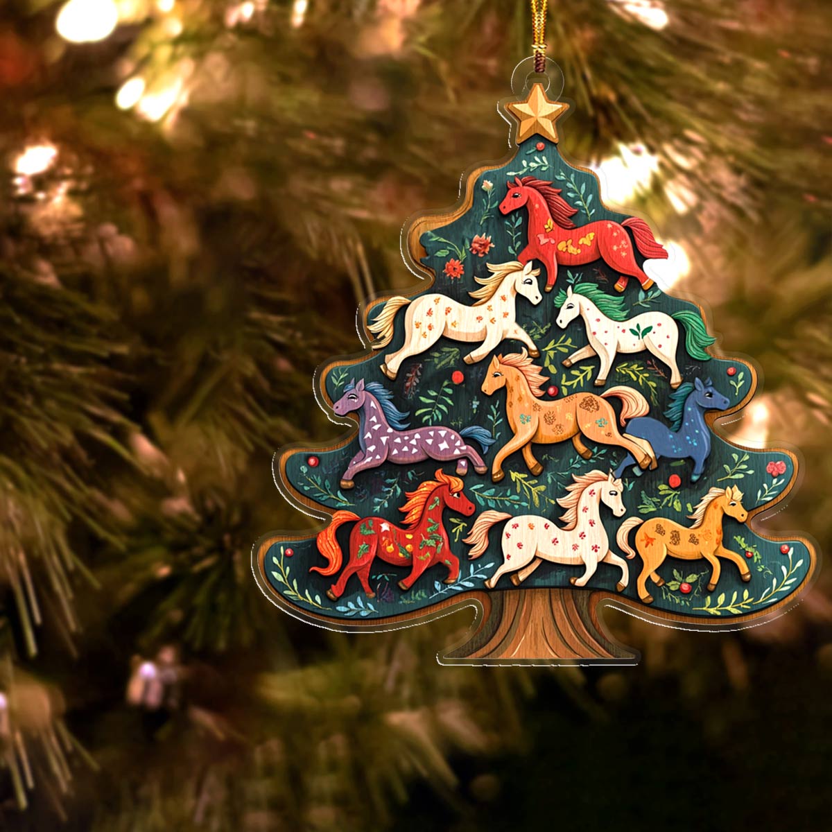 Shineful 2D Acrylic Ornament Charming Horses