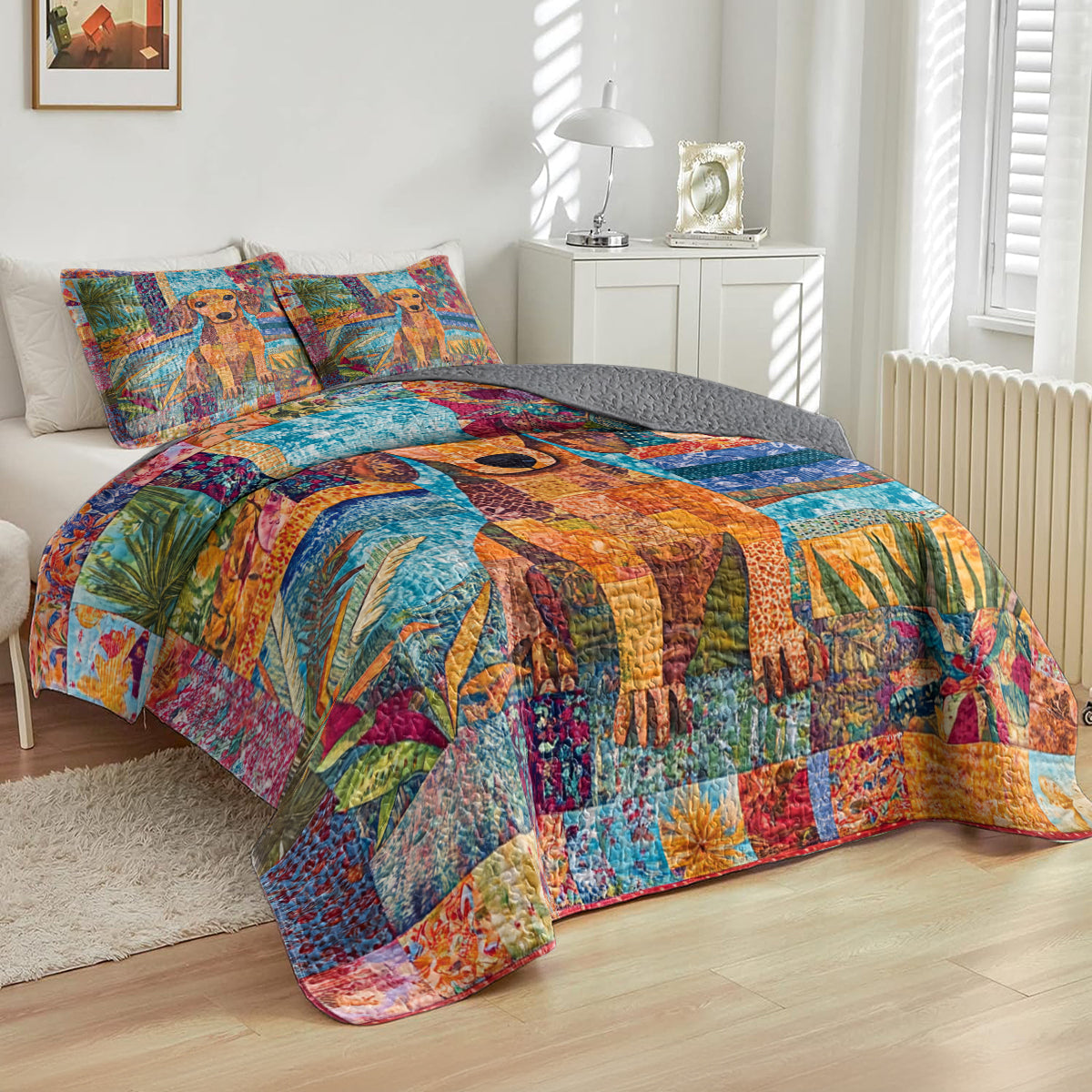 Shineful All Season Quilt 3-teiliges Set Dackel Delight Patchwork