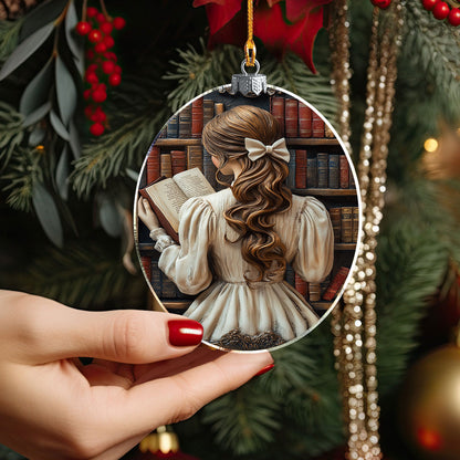 Shineful 2D Acrylic Ornament - Timeless Reader