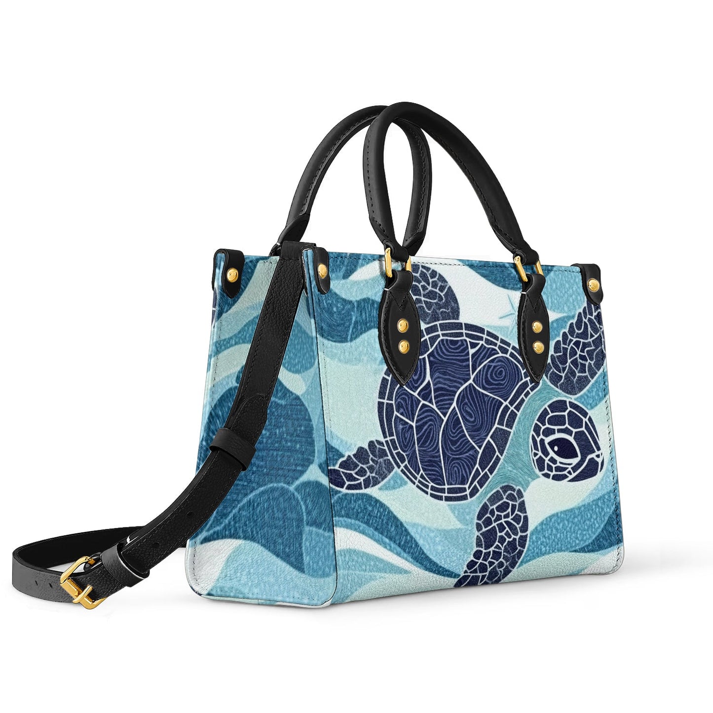 Shineful Leather Bag Deep Blue Turtle