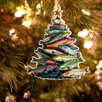 Shineful 2D Acrylic Ornament Amazing Trout Christmas Tree