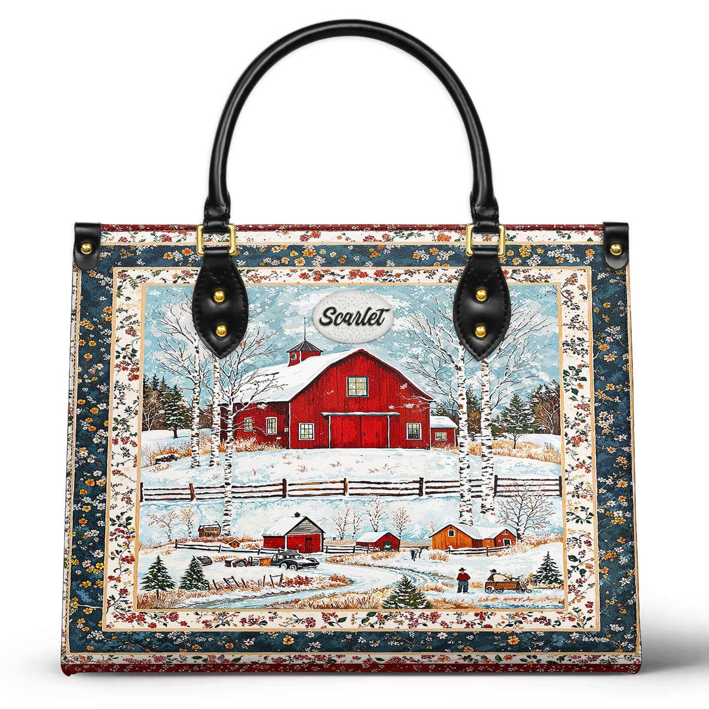 Shineful Leather Bag Red Barn Christmas