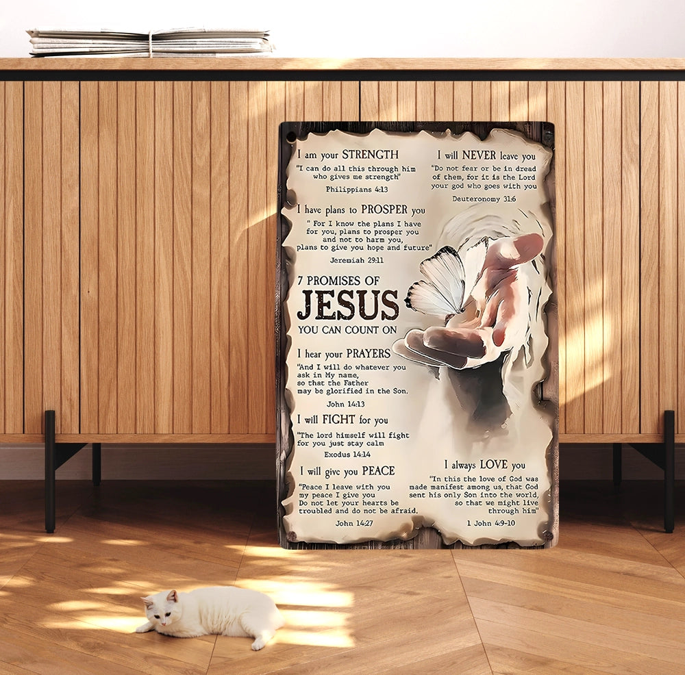 Shineful 2D Metal Sign 7 Promises of Faith Christ