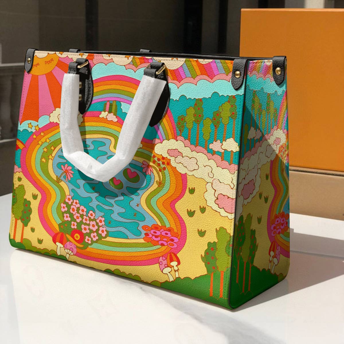 Shineful Leather Bag Rainbow Grove