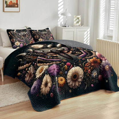 Shineful All Season Quilt 3-Piece Set Celestial Moth