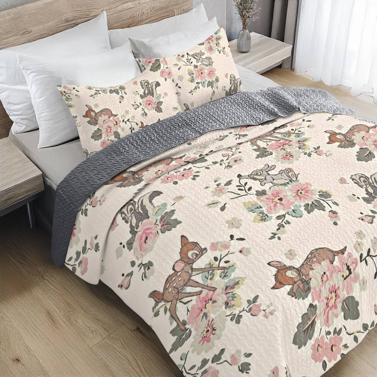 Shineful All Season Quilt 3-Piece Set Floral Bambi