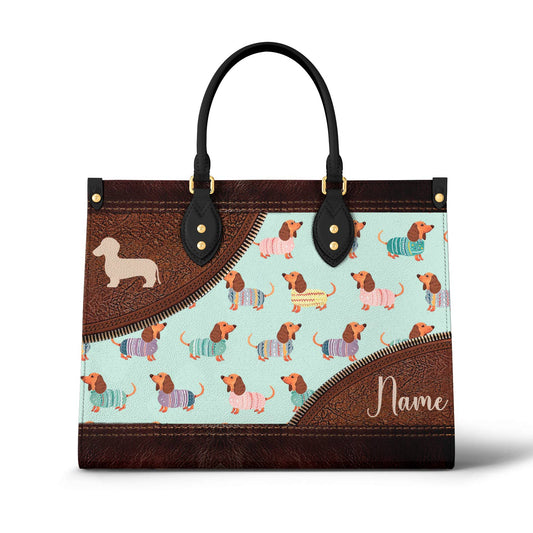 Shineful Leather Bag Dog Personalized Leather Bag Shineful Dachshund Mom