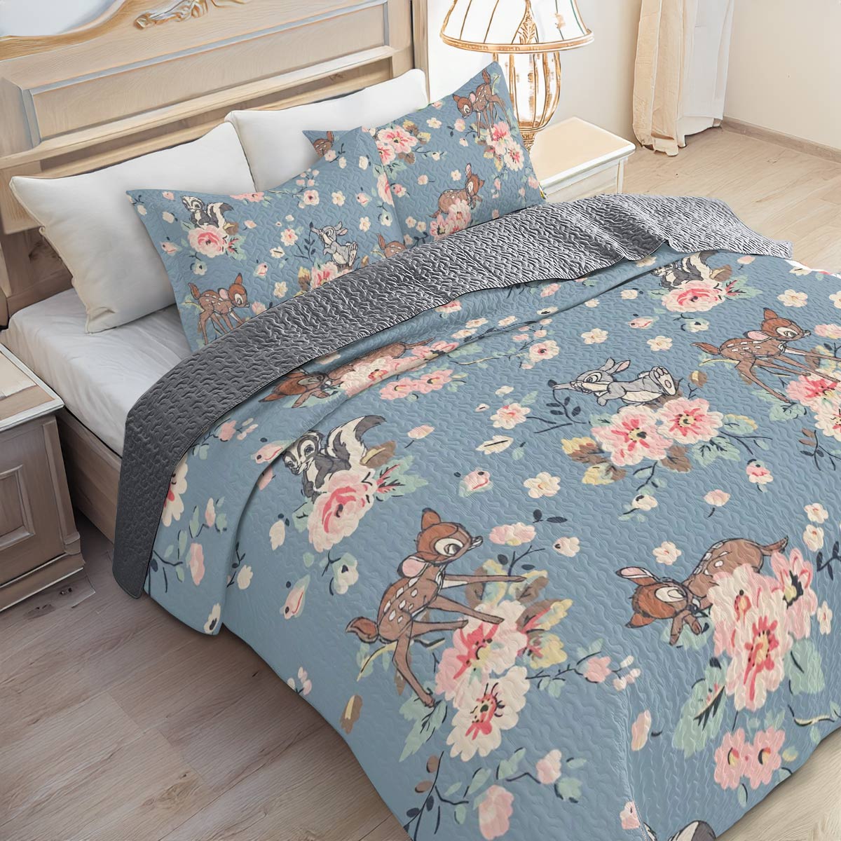 Shineful All Season Quilt 3-Piece Set Bambi Blue