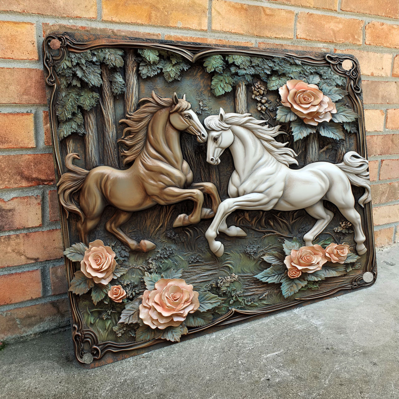 Shineful 2D Metal Sign Horse Couple