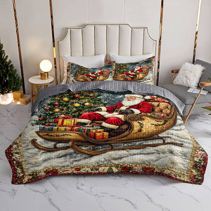 Shineful All Season Quilt 3-Piece Set Happy Santa