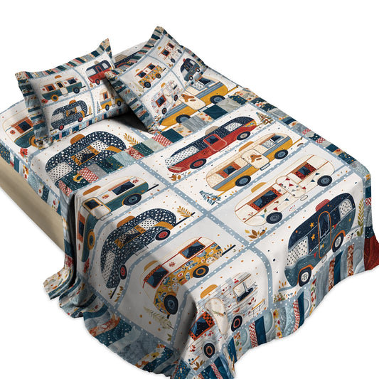 Shineful 4-Piece Bed Sheet Set - Lovely Camper