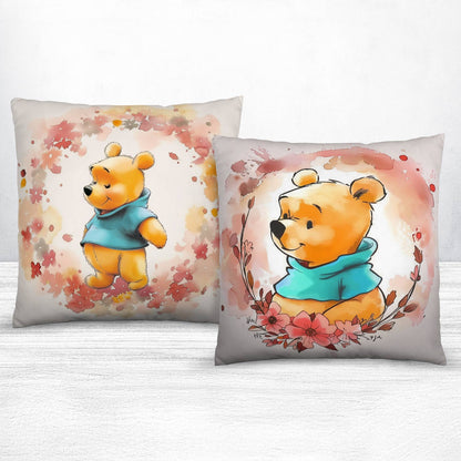 Housse de coussin, taie d'oreiller et taies d'oreiller imprimées en 2D brillantes Ensemble mignon Winnie l'ourson