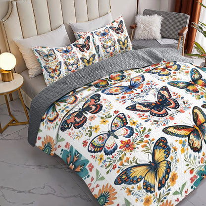 Shineful All Season Quilt 3-Piece Set - Butterfly Bliss