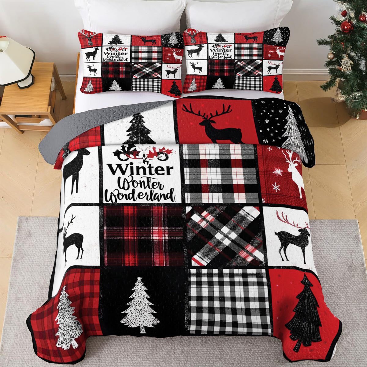 Shineful All Season Quilt 3-Piece Set Christmas Wonderland