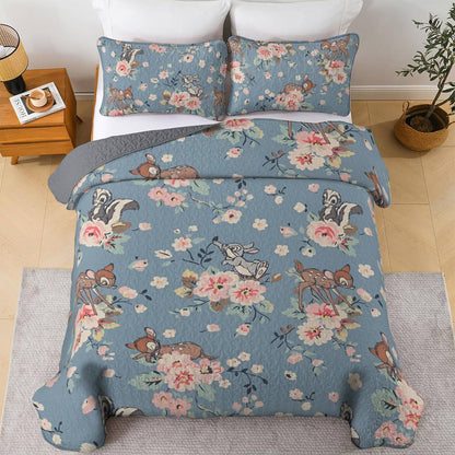 Shineful All Season Quilt 3-Piece Set Bambi Blue