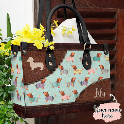 Shineful Leather Bag Dog Personalized Leather Bag Shineful Dachshund Mom