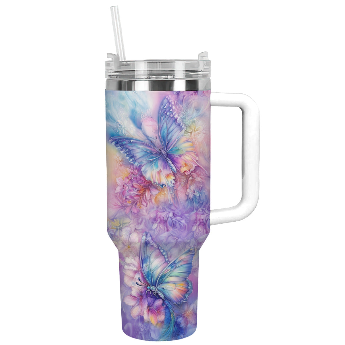 Shineful Glossy Tumbler Butterfly Floral